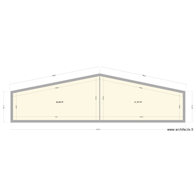 mouvelle maison. Plan de 2 pièces et 44 m2