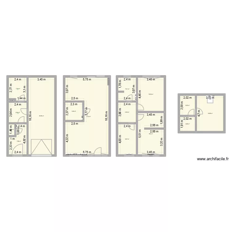 Mesures. Plan de 16 et 198 m² Mesures. Plan de 16 et 198 m²