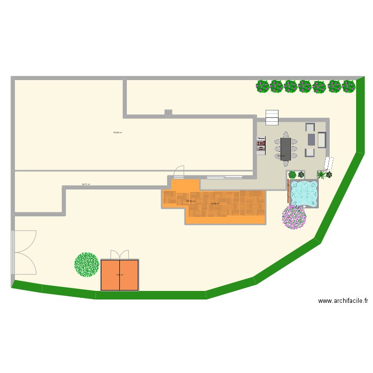 Jardin St Galmier 2. Plan de 6 pièces et 402 m2