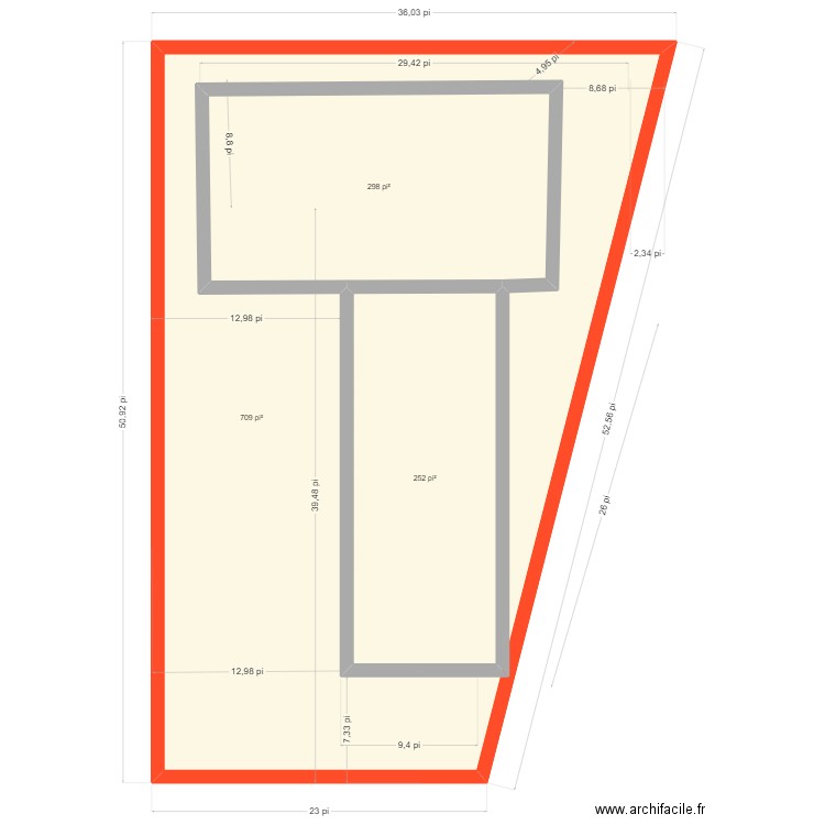 test jf 19 amai. Plan de 3 pièces et 179 m2
