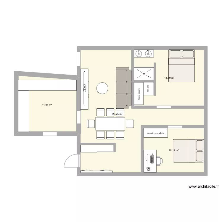 Lama22. Plan de 4 et 66 m² Lama22. Plan de 4 et 66 m²