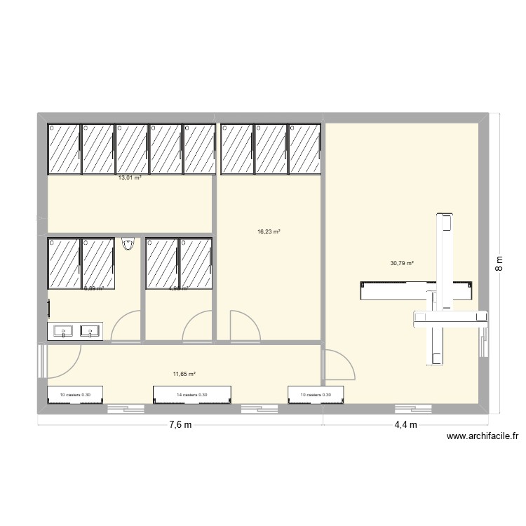 locaux sociaux TSM. Plan de 0 pièce et 0 m2