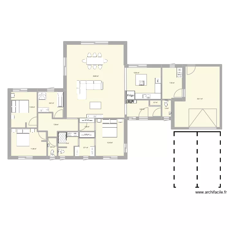 hgmo. Plan de 18  et 169 m²