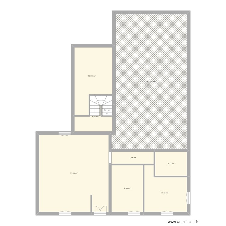 PROJET CHATEAUNEUF AVEC TRAVAUX RDC. Plan de 9 pièces et 150 m2