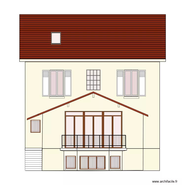 FACADE JARDIN EXTISTANT. Plan de 