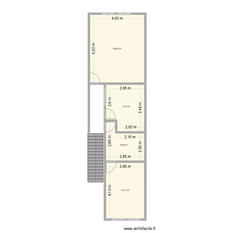 etage site SEB. Plan de 4  et 48 m²
