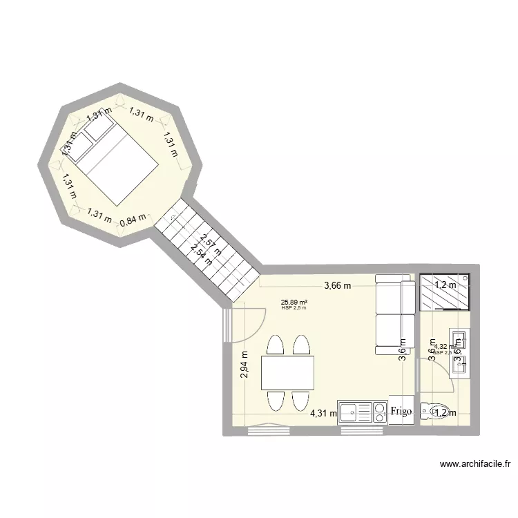 chalet. Plan de 2 pièces et 30 m² chalet. Plan de 2 pièces et 30 m²