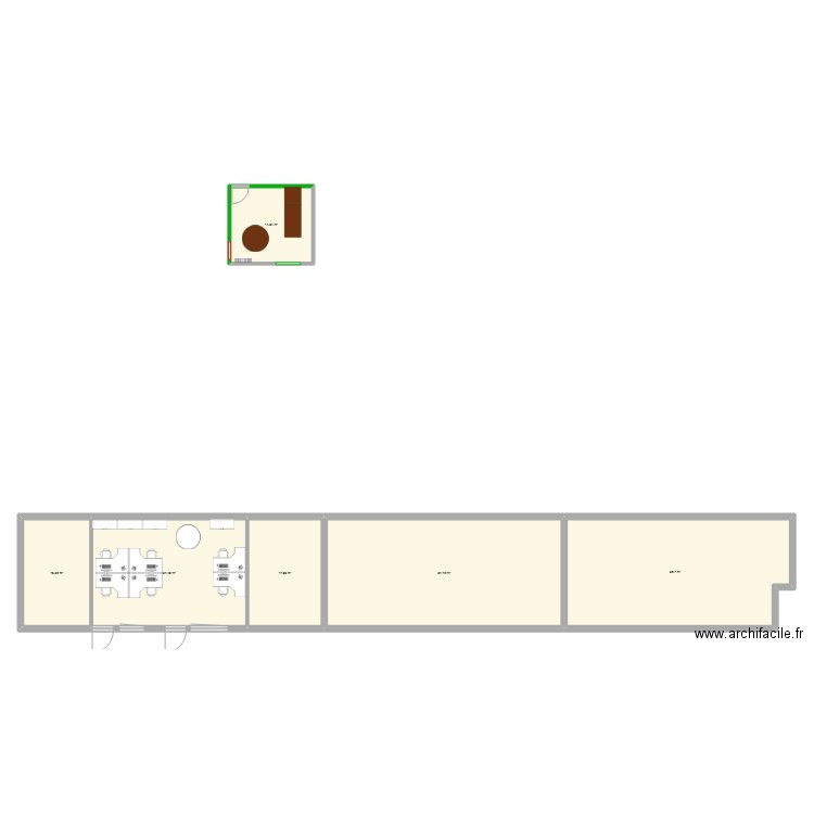 Bureaux GD 2. Plan de 6 pièces et 196 m2