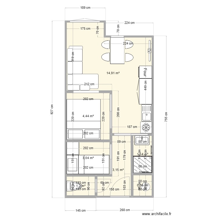 ESKIVAL 412. Plan de 7 pièces et 29 m2