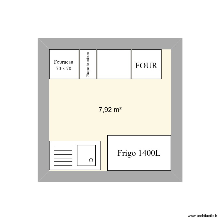VICE VERSA CUISINE. Plan de 1 pièce et 8 m2