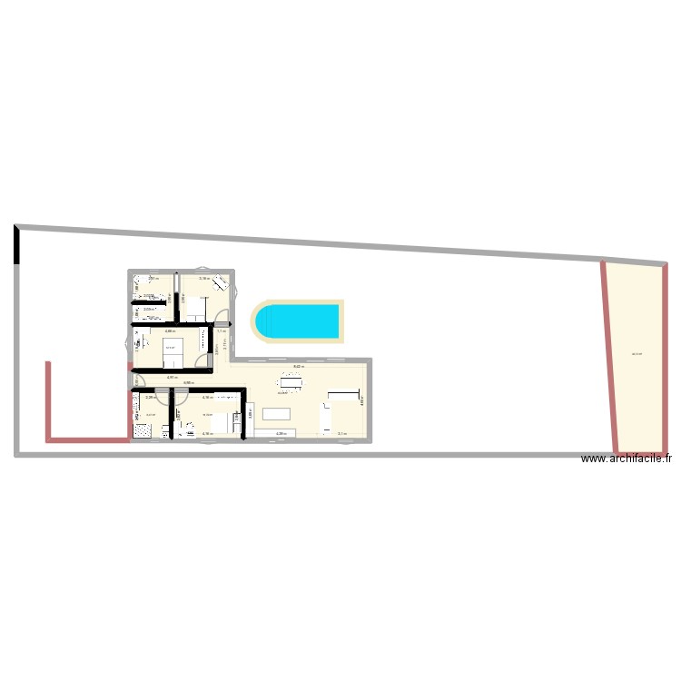 plan maison l. Plan de 8 pièces et 590 m2