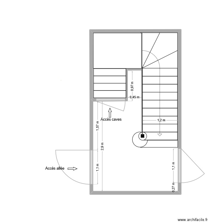 6 Gustave NADAUD. Plan de 1 pièce et 14 m2