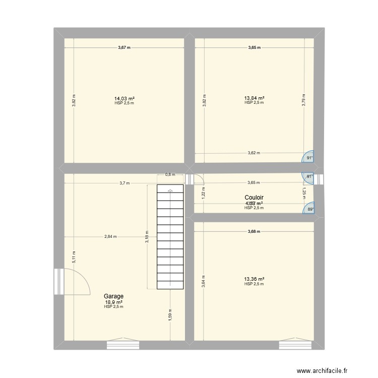 Maison Gourdan 2. Plan de 5 pièces et 65 m2