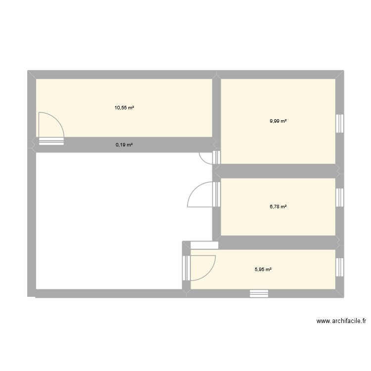 ravine vilaine 1. Plan de 5 pièces et 33 m2