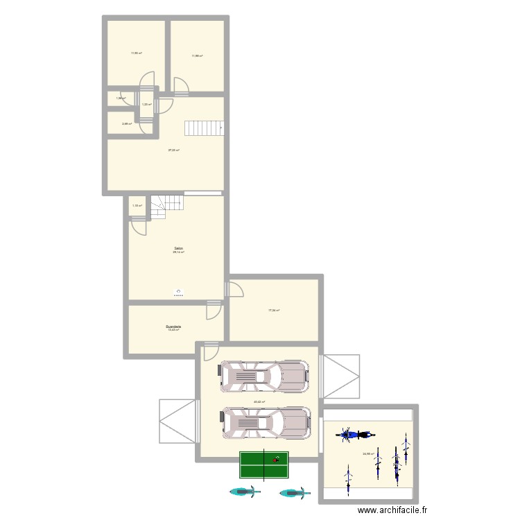 Garage 4. Plan de 12 pièces et 183 m2
