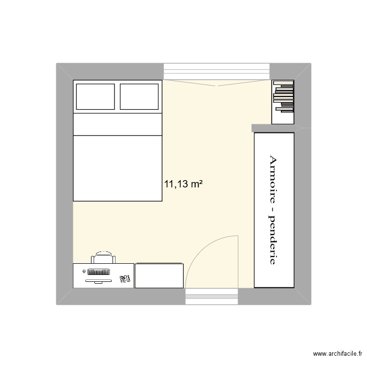 Chambre Margot. Plan de 1 pièce et 11 m2