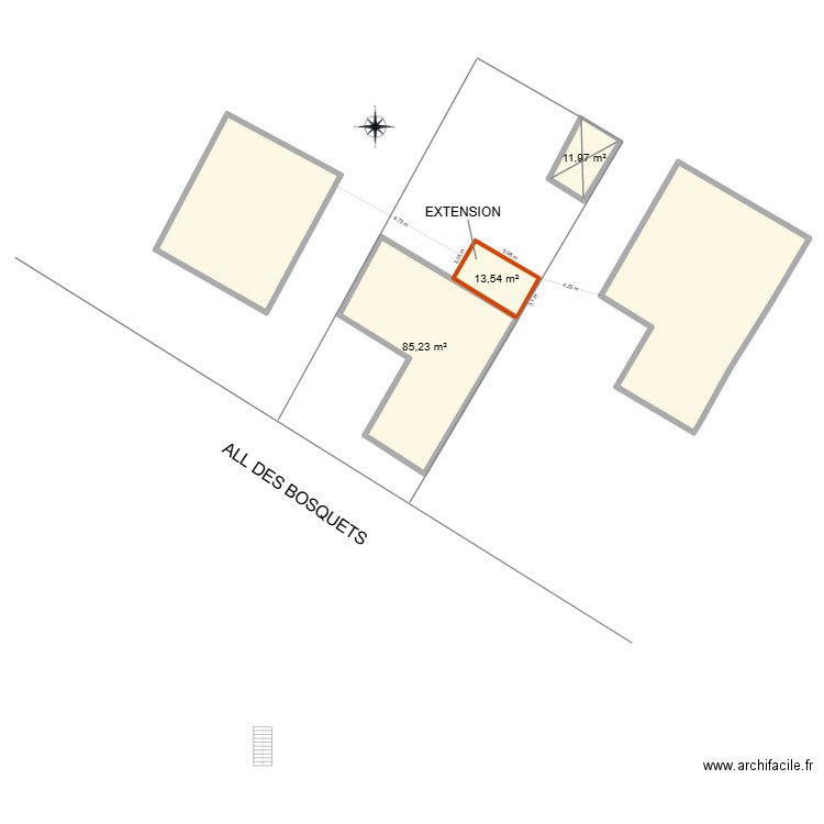 plan masse avant. Plan de 5 pièces et 320 m2