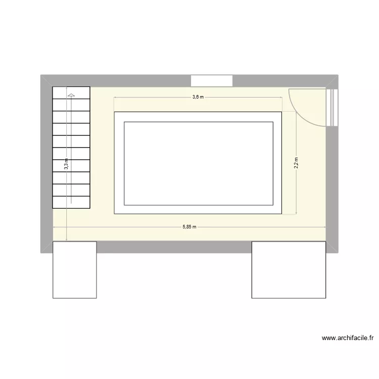 Entr&eacute;e. Plan de 1  et 19 m²