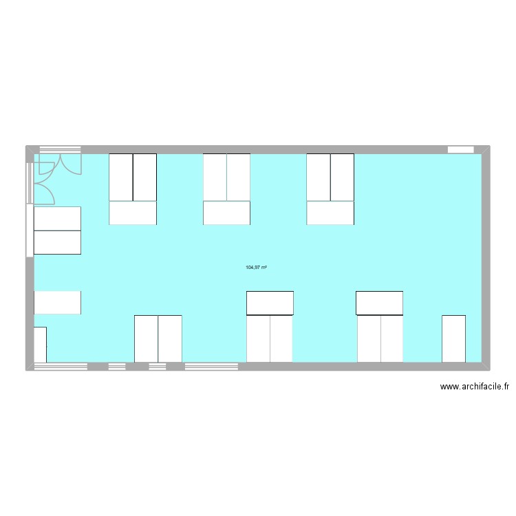 Erica nihal. Plan de 1 pièce et 105 m2