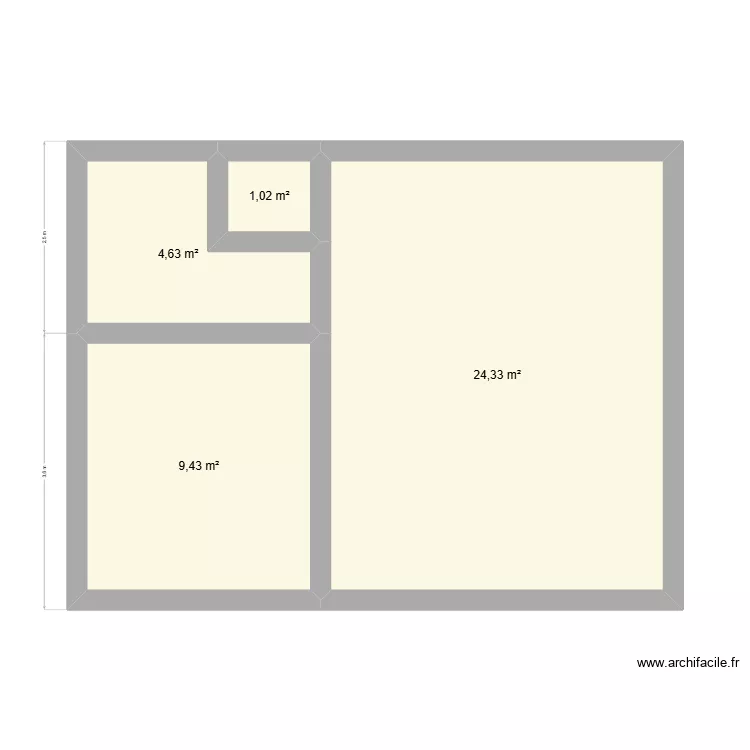 projet maison congo. Plan de 4  et 39 m²