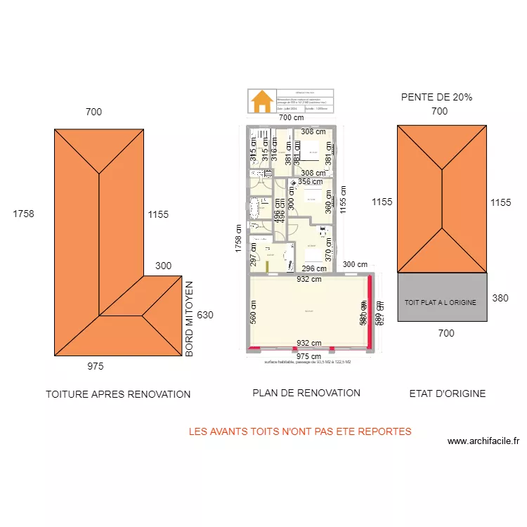 plan avec toiture 1. Plan de 