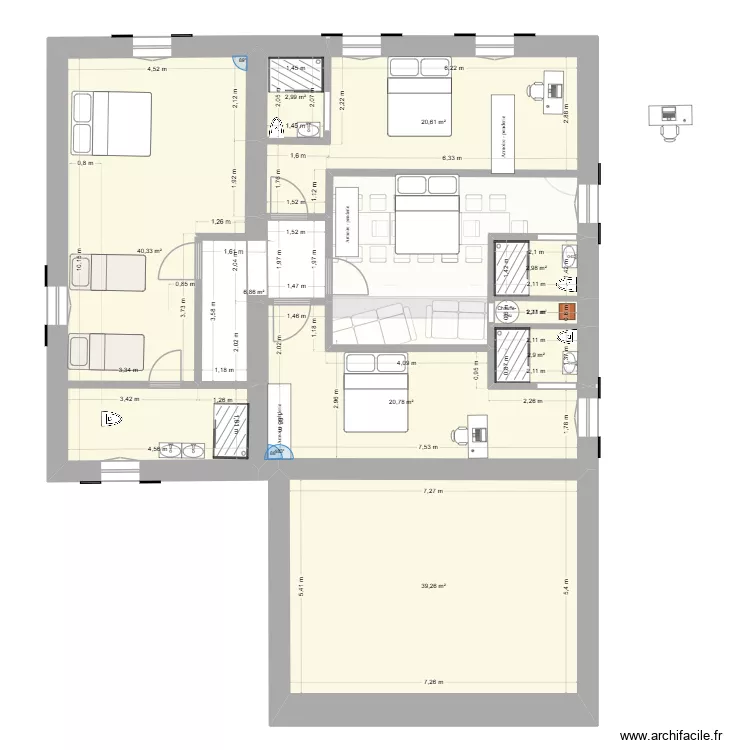 projet C bonne cote v2. Plan de 15 Pièces et 295 m²