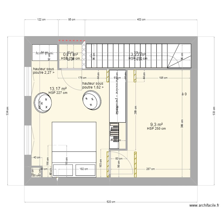 BOUSCAT R+2 nouveau. Plan de 4 pièces et 26 m2