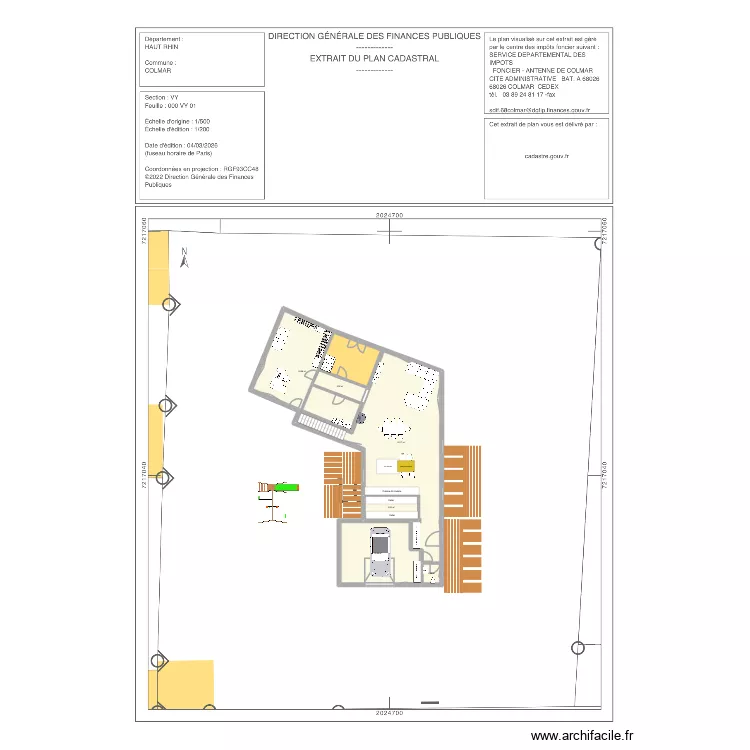 maison extension caron v3. Plan de 6  et 167 m²