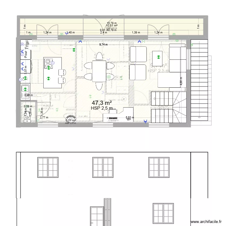 EYGLIERS - SANS EXTENSION 5. Plan de 10  et 101 m²