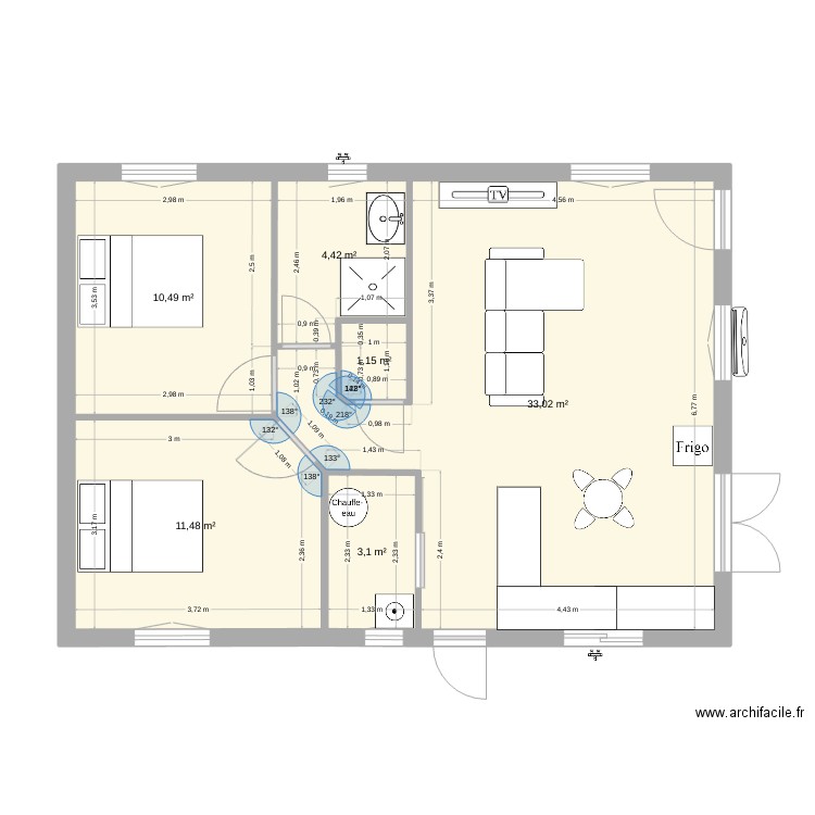 Maison finale ?. Plan de 6 pièces et 64 m2