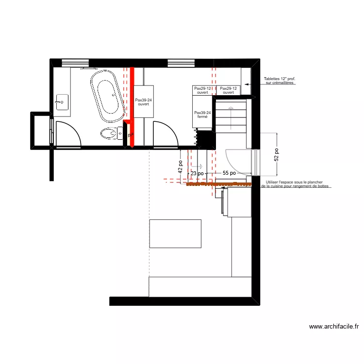 Croteau 2. Plan de 4  et 13 m²