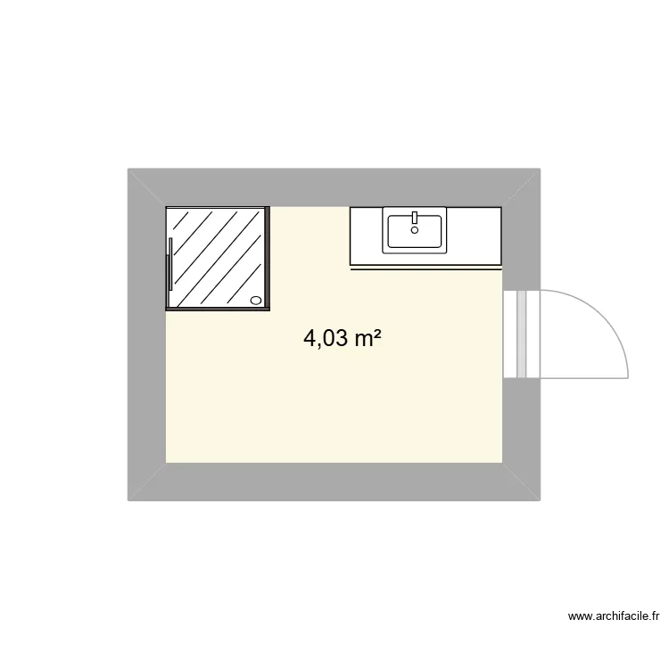 фигня. Plan de 1 Pièce et 4 m²