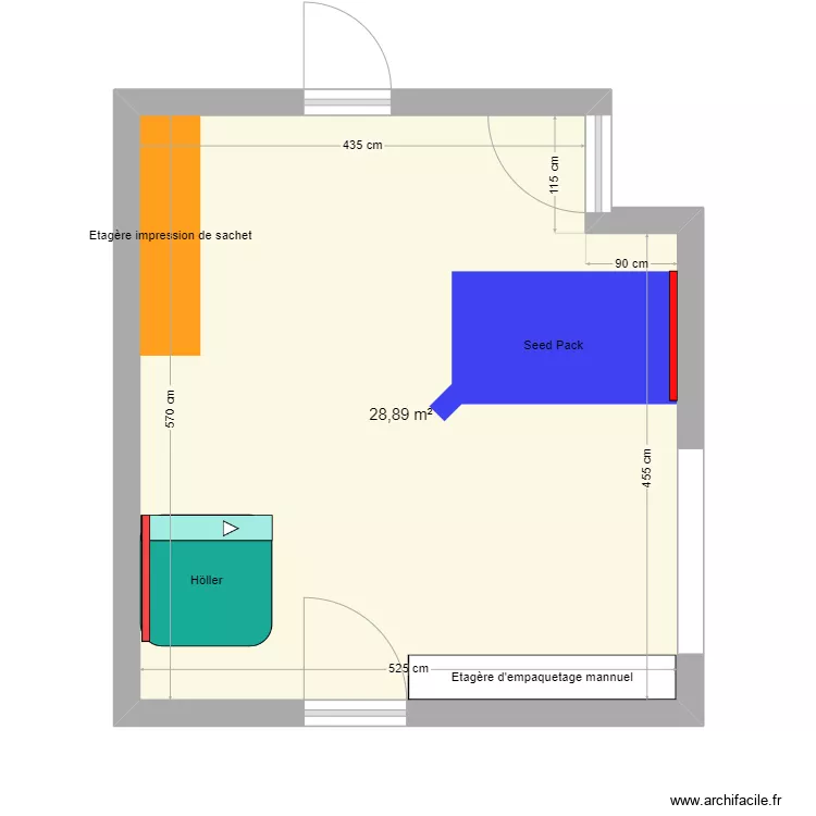 Salle d'empaquetage. Plan de Salle d'empaquetage. Plan de