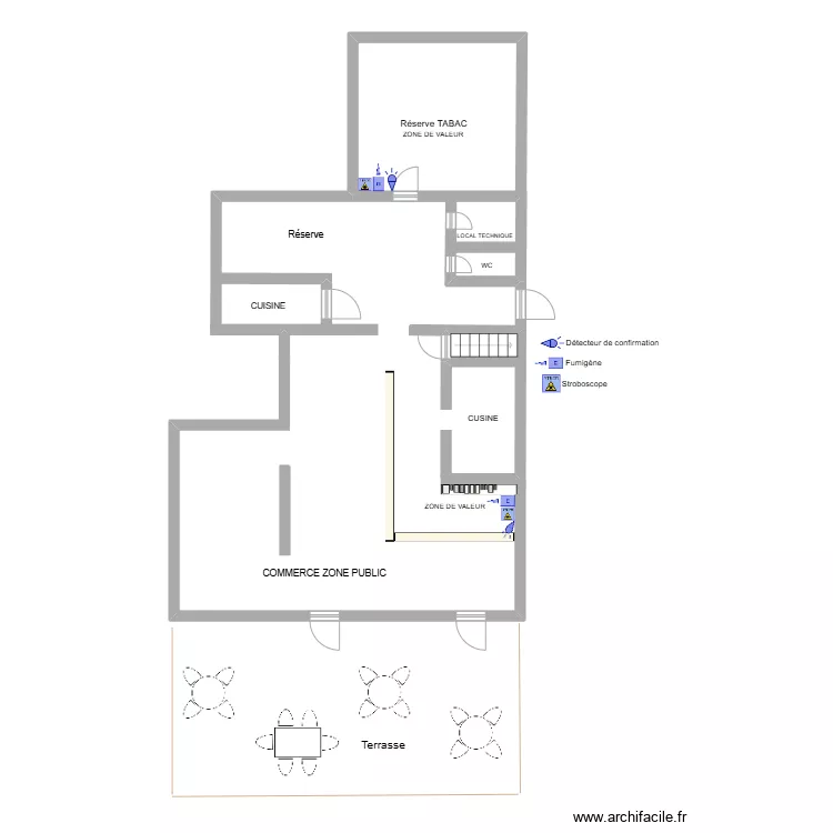 TABAC Le petit commelle. Plan de 
