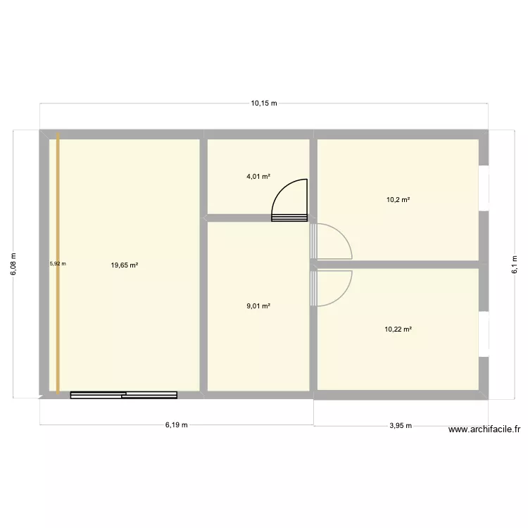 Terrain 2. Plan de 5  et 53 m²
