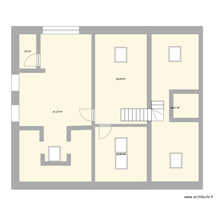 Maison 1507 chemin des usses 1er étage. Plan de 5 pièces et 107 m2