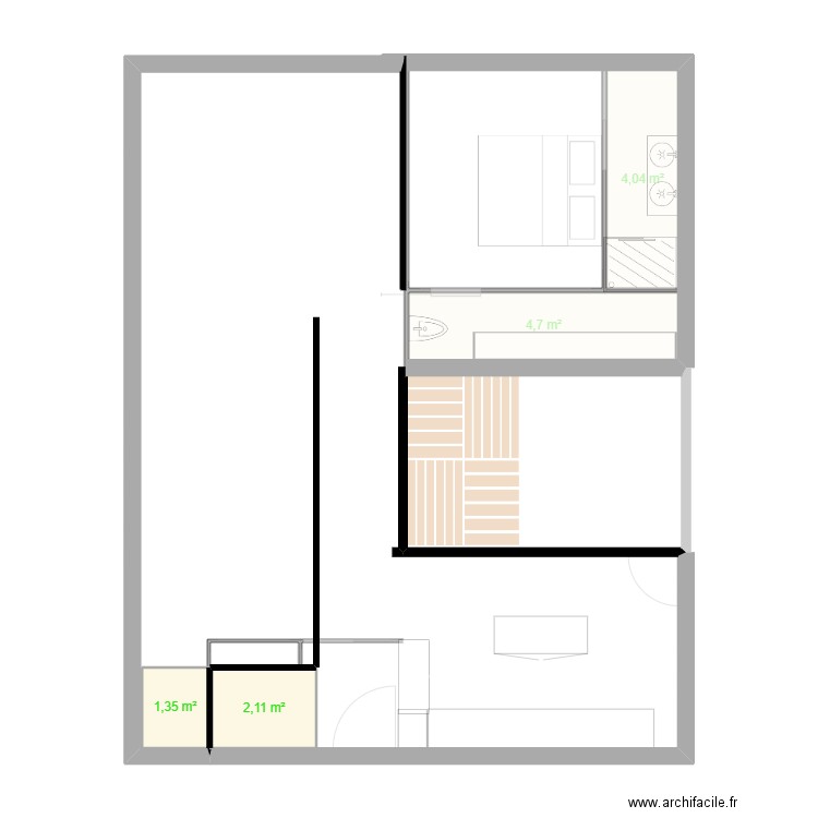 dINARD. Plan de 4 pièces et 12 m2
