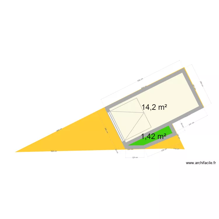 garage rectif issu du cadastre BON avec extension. Plan de 