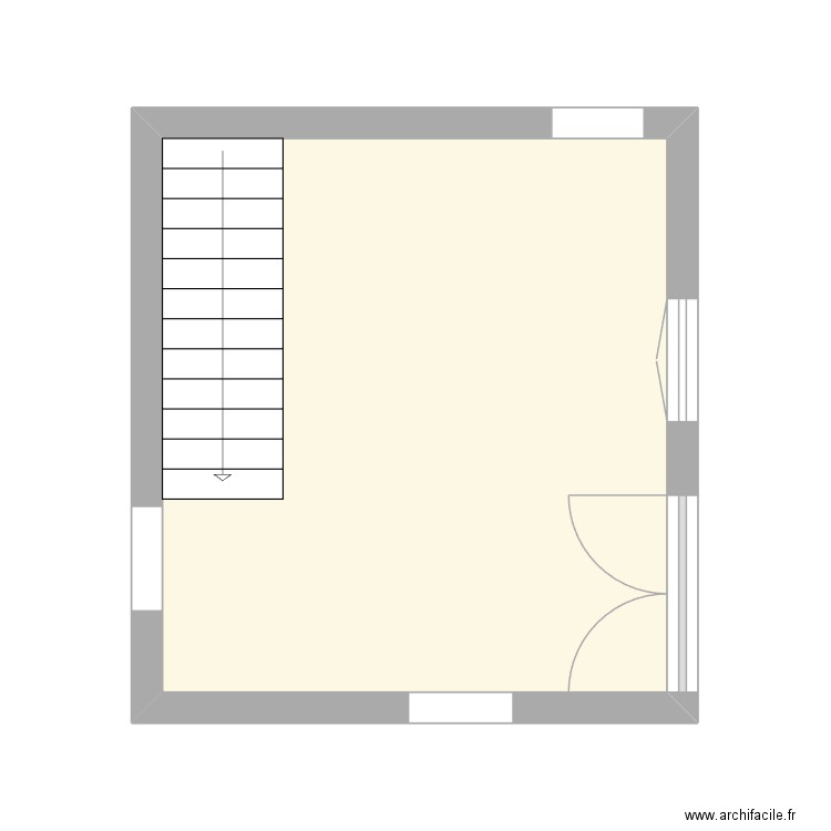 SDB. Plan de 1 pièce et 18 m2