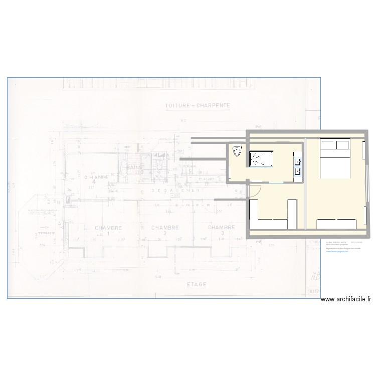 GISTELINCK Plan situation projetée 07/11/2023. Plan de 2 pièces et 214 m2