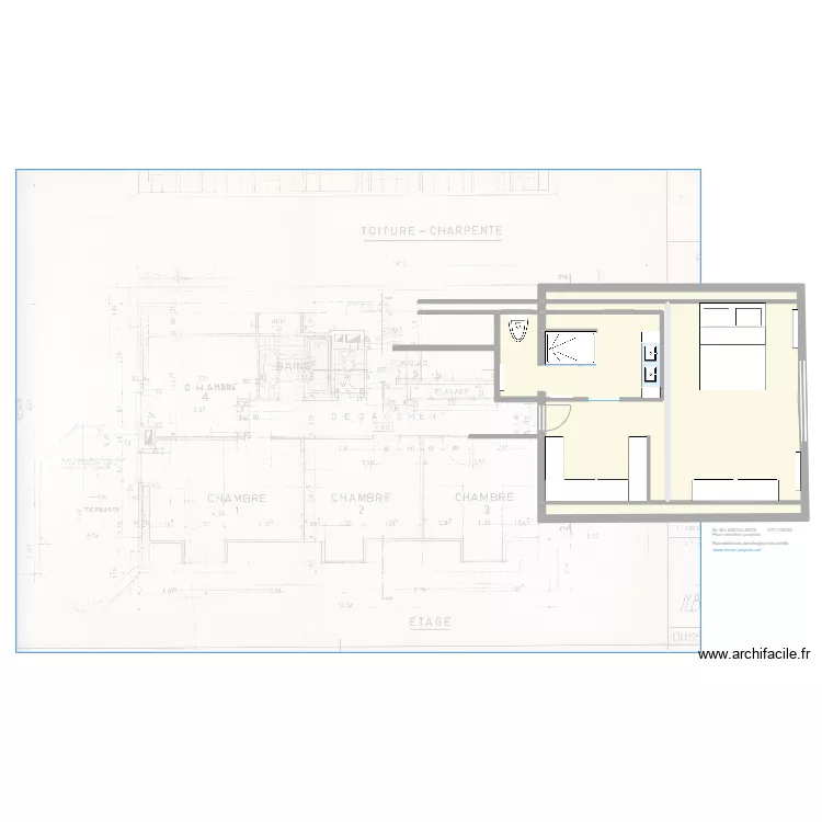 GISTELINCK Plan situation projet&eacute;e 07/11/2023. Plan de 