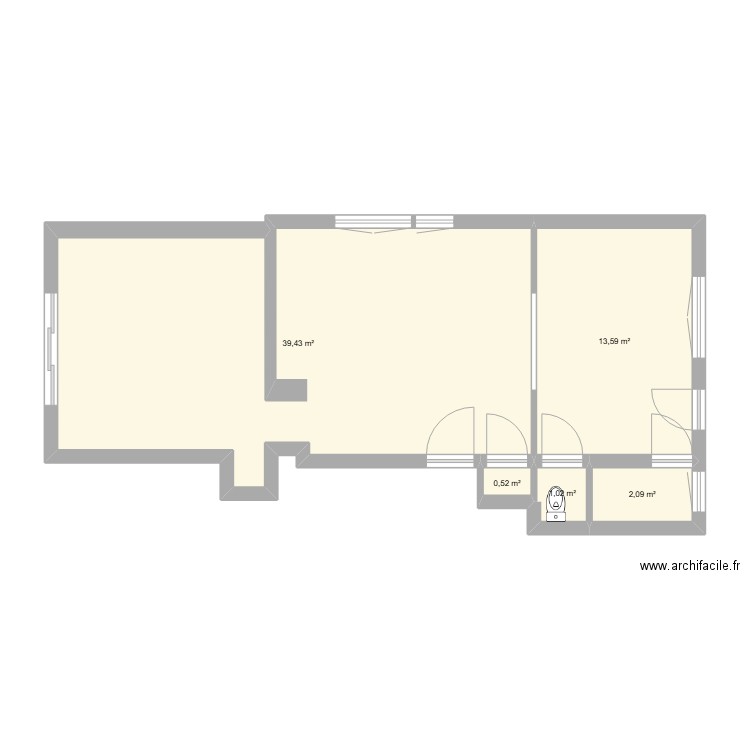 VESMIR 2. Plan de 5 pièces et 57 m2