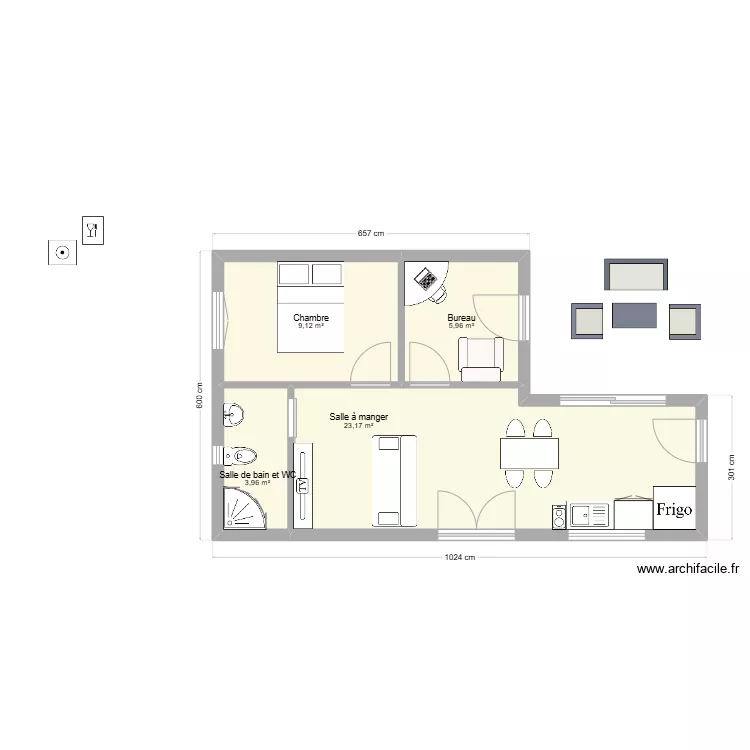 Mod&egrave;le Hortensia. Plan de 