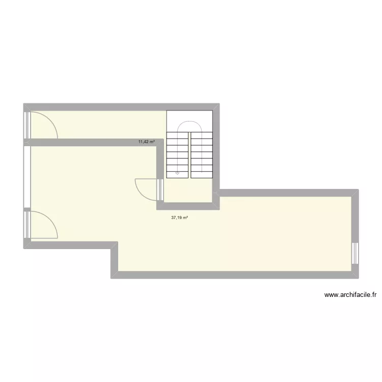 Station rdc projection. Plan de 2  et 49 m²