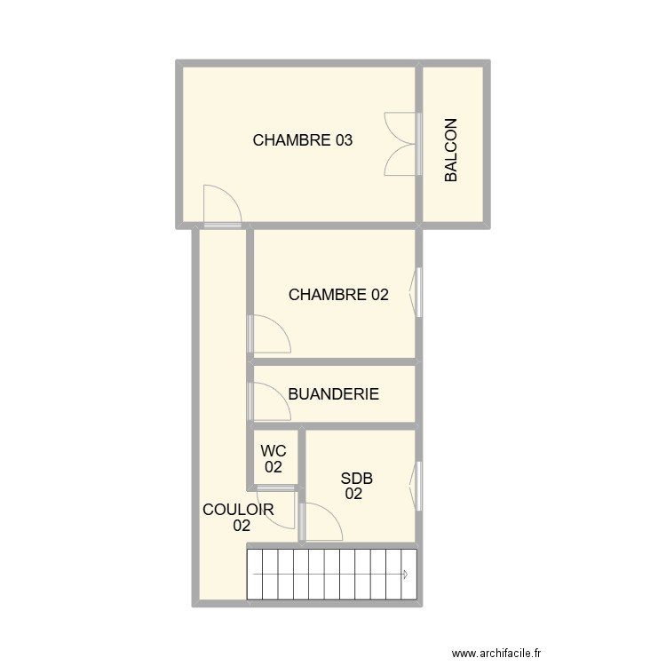 PLAN ETAGE JEAN JEAN ST GILLES. Plan de 8 pièces et 31 m2