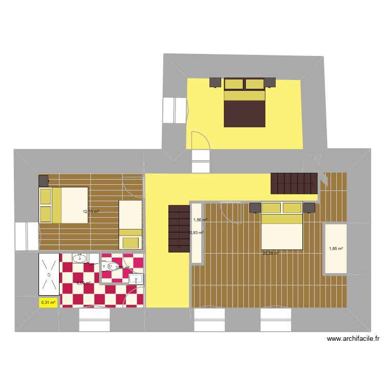 1er etage campouriez. Plan de 0 pièce et 0 m2
