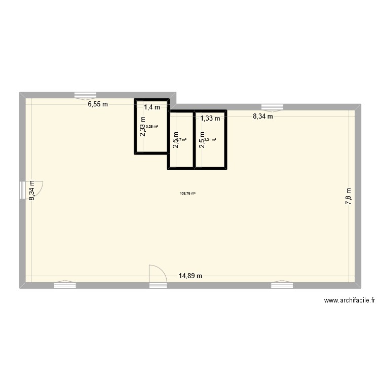 massette. Plan de 4 pièces et 129 m2