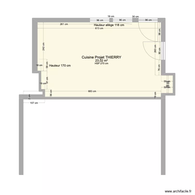 Cuisine Projet Thierry 06/02/24. Plan de 