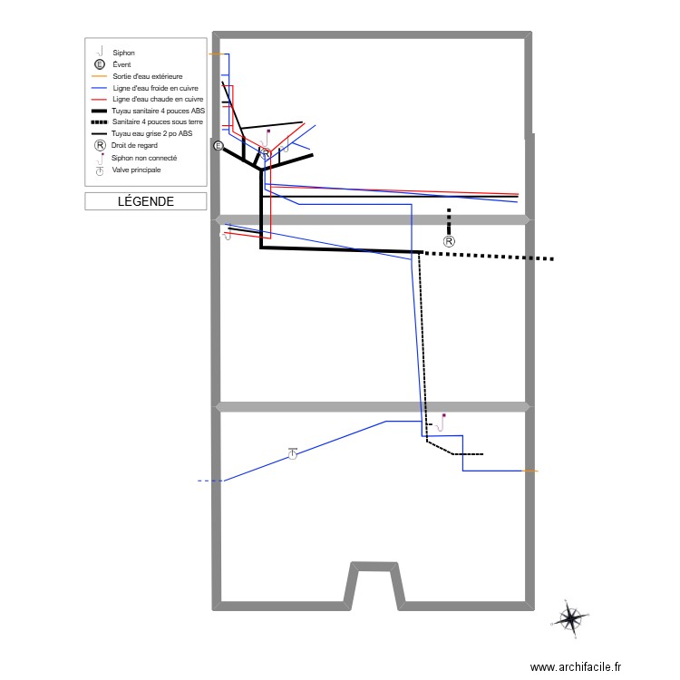 Dionne Gauthier plomberie_003. Plan de 2 pièces et 92 m2