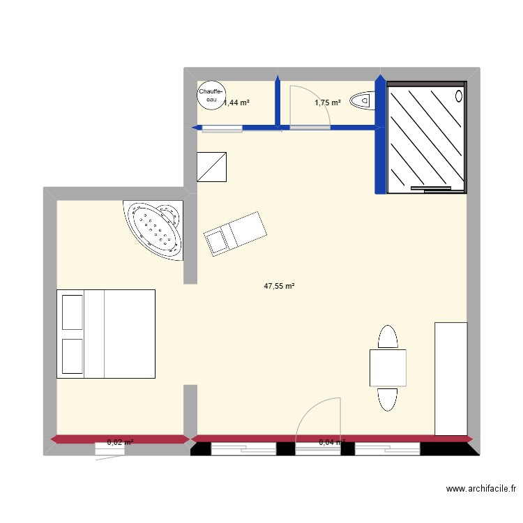 Nimes 1. Plan de 5 pièces et 51 m2